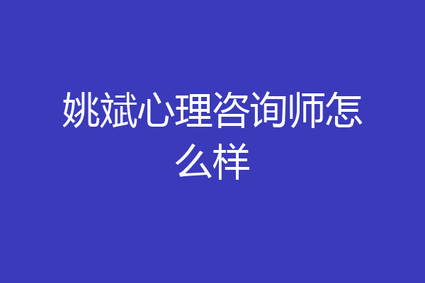 姚斌心理咨询师怎么样
