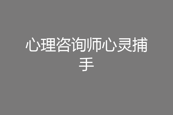 心理咨询师心灵捕手