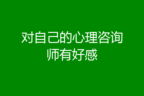 对自己的心理咨询师有好感
