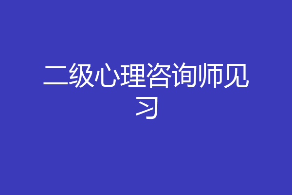 二级心理咨询师见习