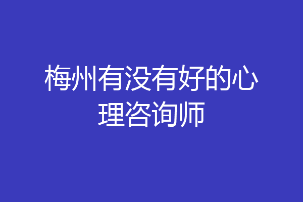 梅州有没有好的心理咨询师