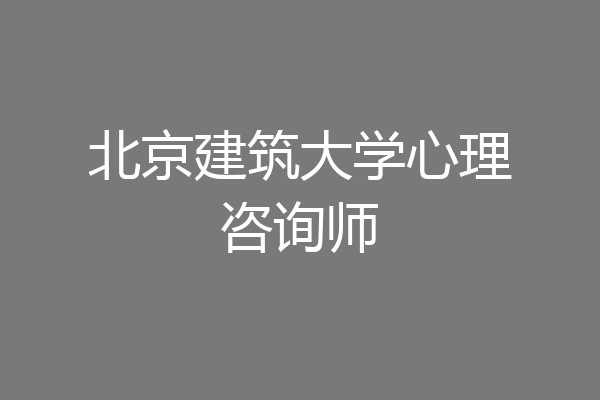 北京建筑大学心理咨询师