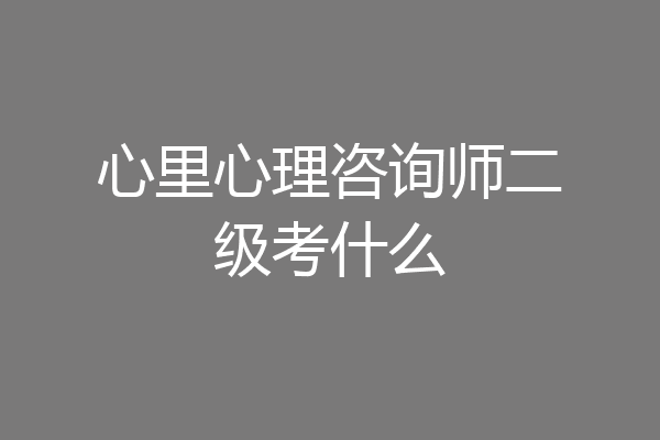 心里心理咨询师二级考什么