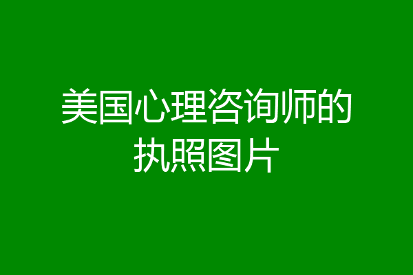 美国心理咨询师的执照图片