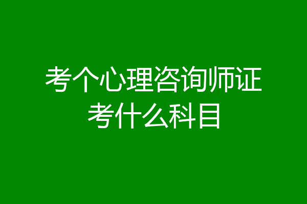 考个心理咨询师证考什么科目