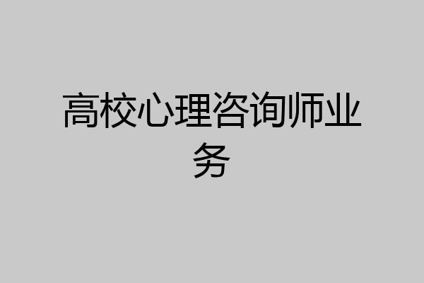 高校心理咨询师业务