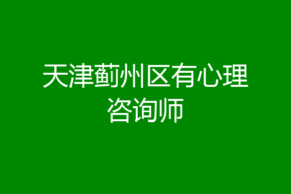 天津蓟州区有心理咨询师