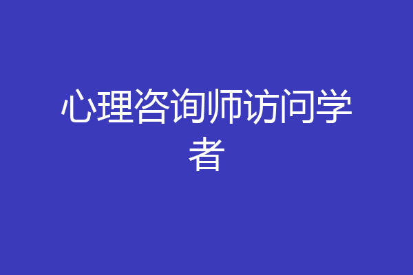 心理咨询师访问学者