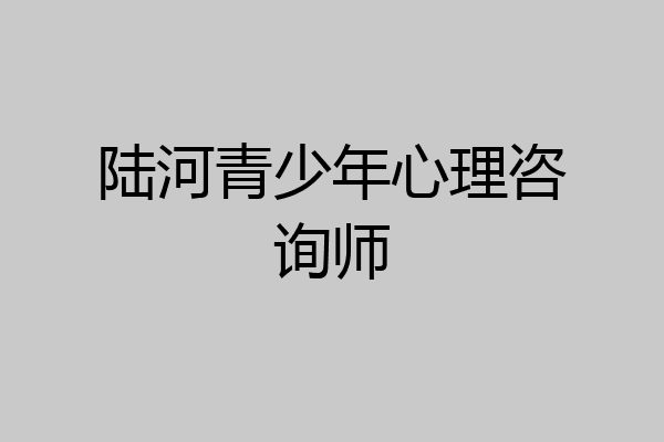陆河青少年心理咨询师