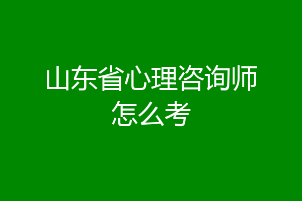 山东省心理咨询师怎么考