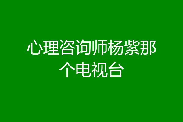 心理咨询师杨紫那个电视台