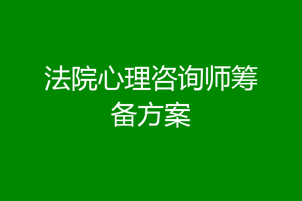 法院心理咨询师筹备方案