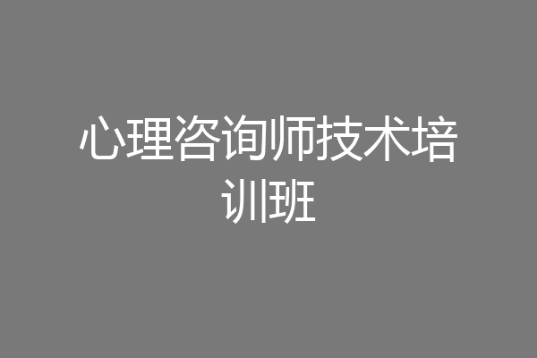 心理咨询师技术培训班