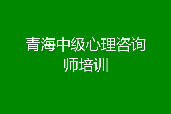 青海中级心理咨询师培训