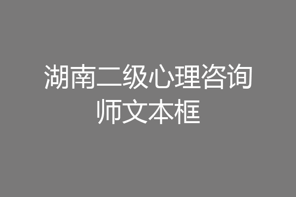 湖南二级心理咨询师文本框