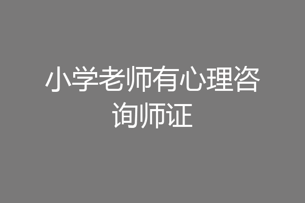 小学老师有心理咨询师证