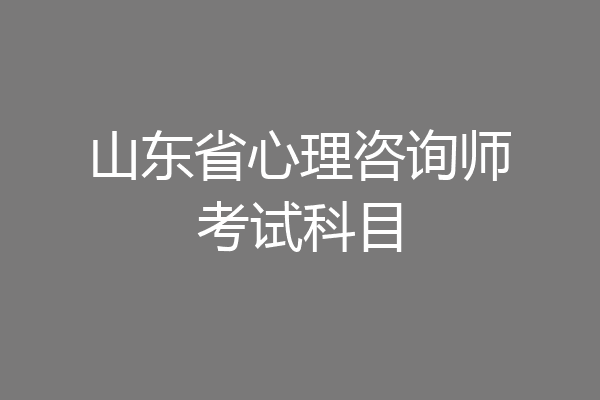 山东省心理咨询师考试科目