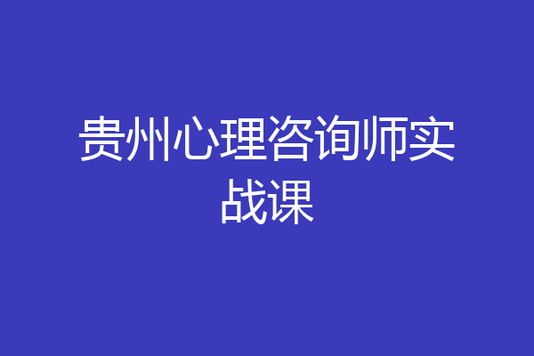 贵州心理咨询师实战课
