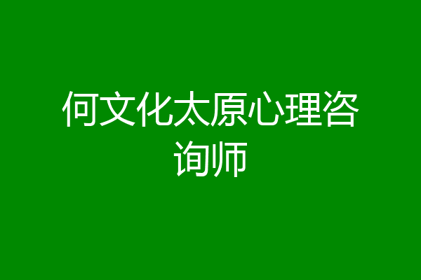 何文化太原心理咨询师