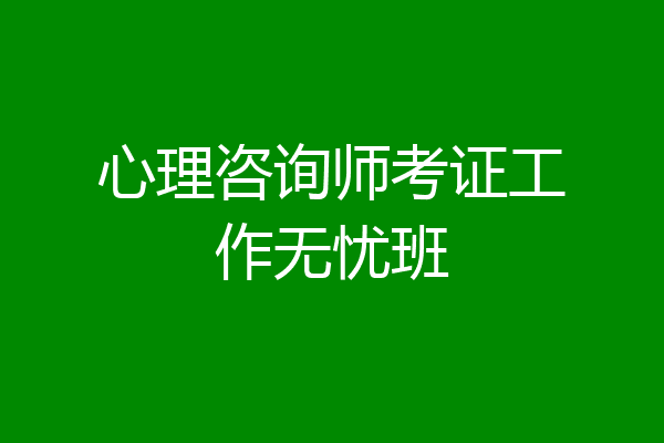 心理咨询师考证工作无忧班