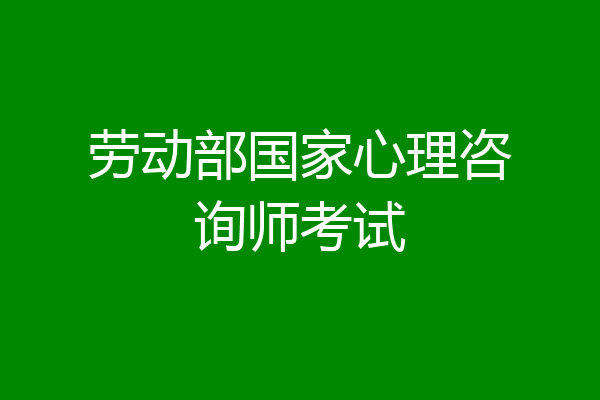 劳动部国家心理咨询师考试