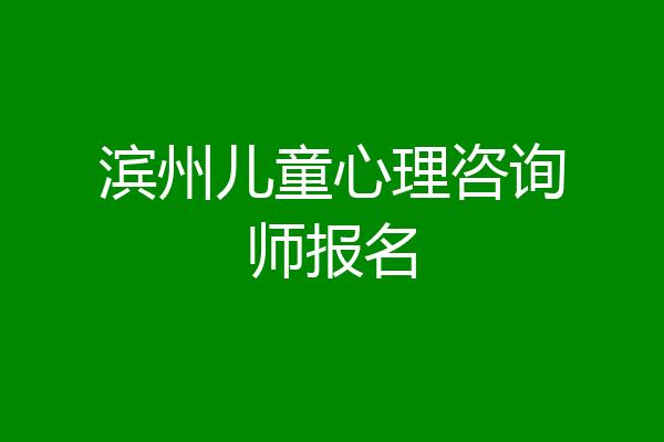 滨州儿童心理咨询师报名