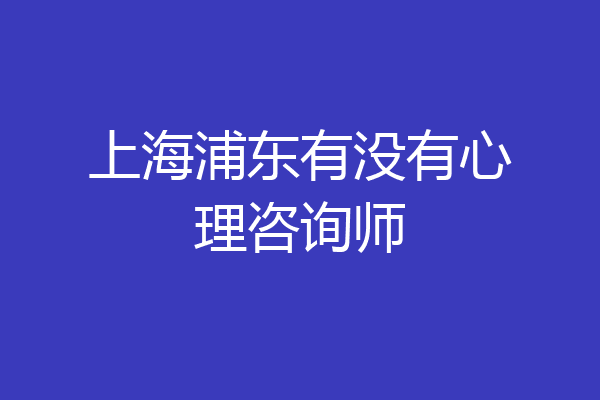 上海浦东有没有心理咨询师