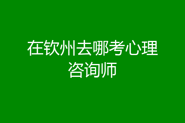 在钦州去哪考心理咨询师