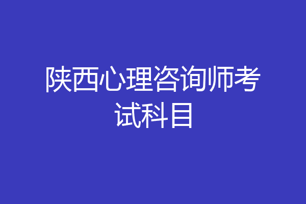 陕西心理咨询师考试科目