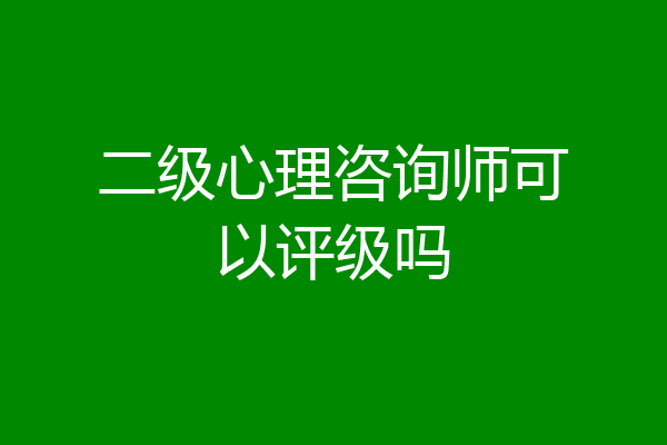 二级心理咨询师可以评级吗