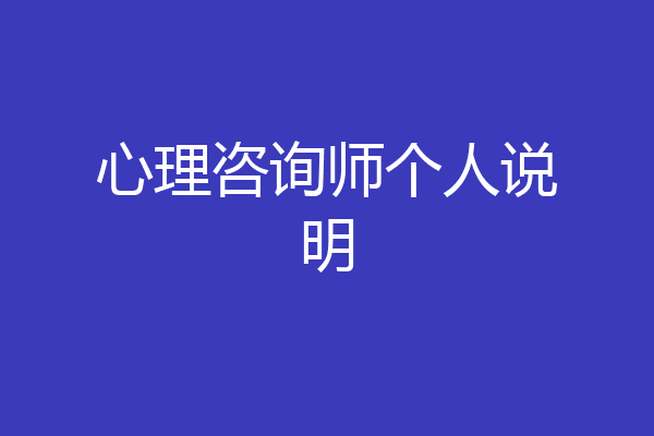 心理咨询师个人说明