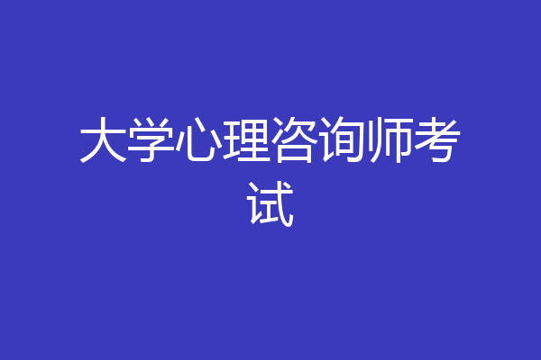 大学心理咨询师考试
