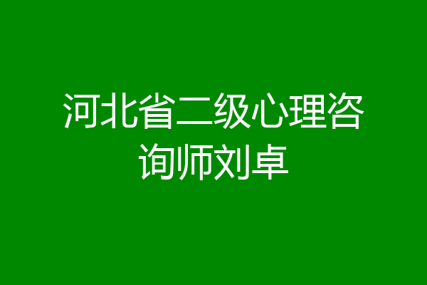 河北省二级心理咨询师刘卓