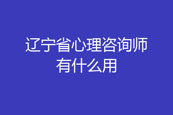 辽宁省心理咨询师有什么用