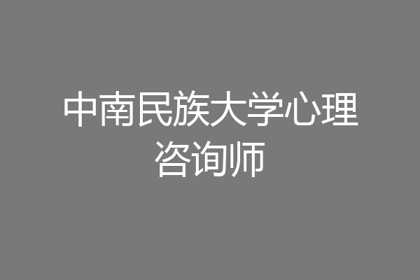 中南民族大学心理咨询师
