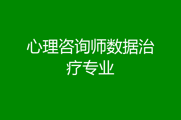 心理咨询师数据治疗专业