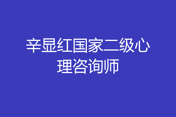 辛显红国家二级心理咨询师