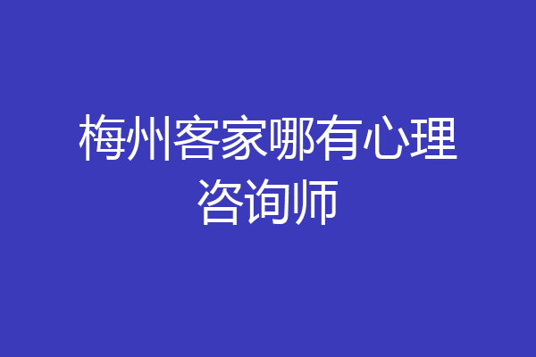 梅州客家哪有心理咨询师