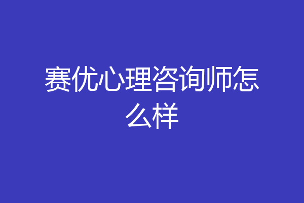 赛优心理咨询师怎么样