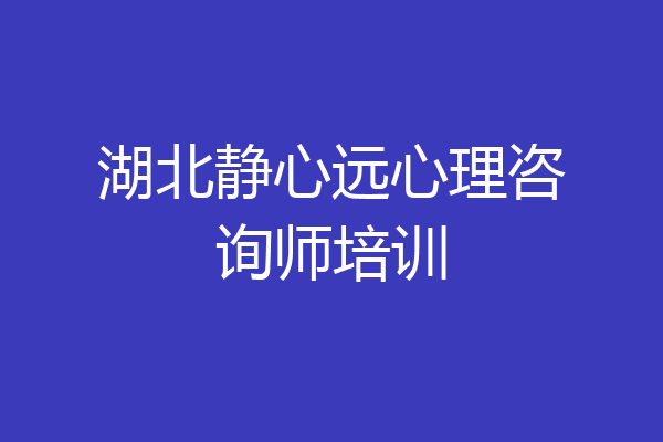 湖北静心远心理咨询师培训