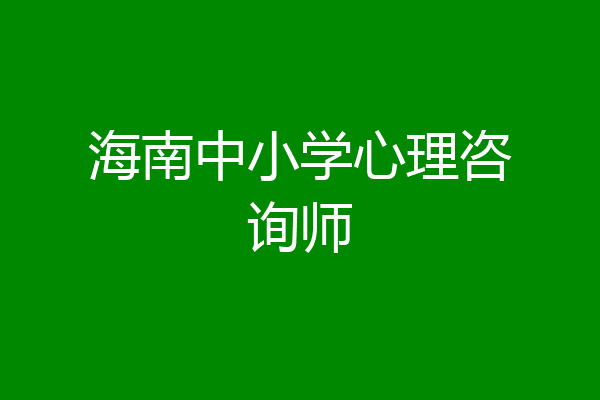 海南中小学心理咨询师