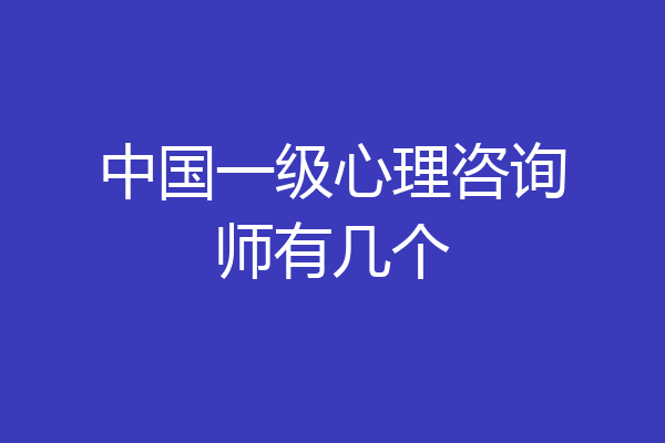 中国一级心理咨询师有几个