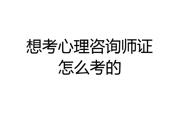 想考心理咨询师证怎么考的