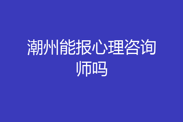 潮州能报心理咨询师吗