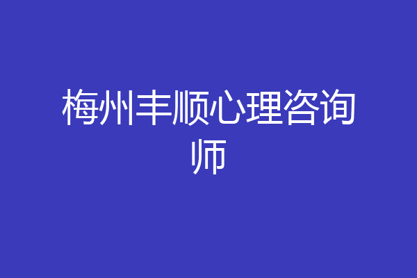 梅州丰顺心理咨询师
