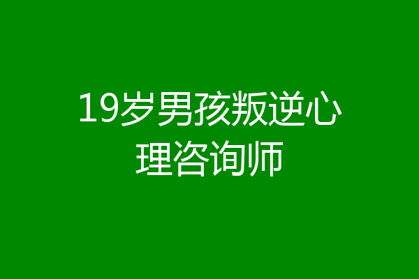 19岁男孩叛逆心理咨询师