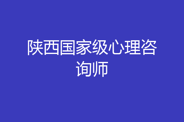 陕西国家级心理咨询师