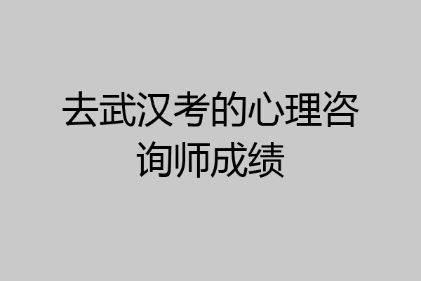去武汉考的心理咨询师成绩