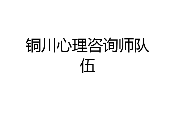 铜川心理咨询师队伍