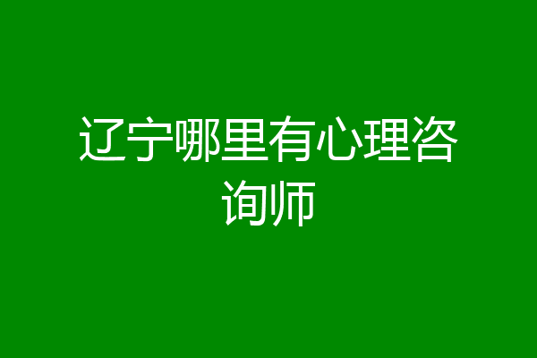 辽宁哪里有心理咨询师